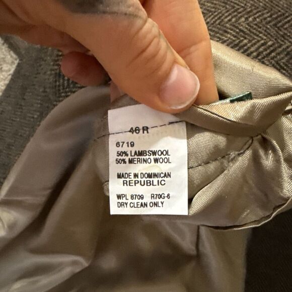 Oscar de la Renta Men's Brown Sport Coat 46R Blazer Jacket Merino Wool Lambswool - Picture 8 of 15